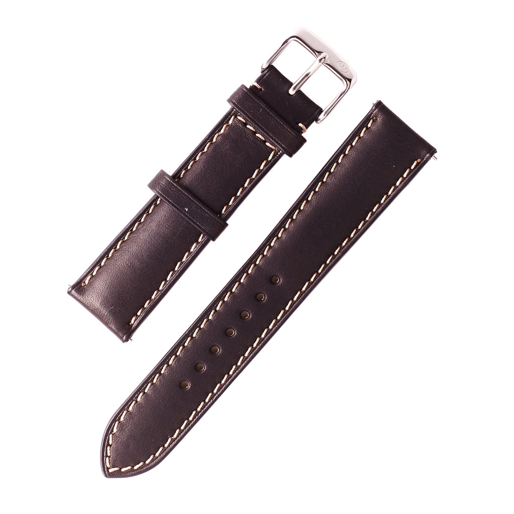 2-Piece Premium Leather Quick Release Watch Strap | Black - Wrist & Style