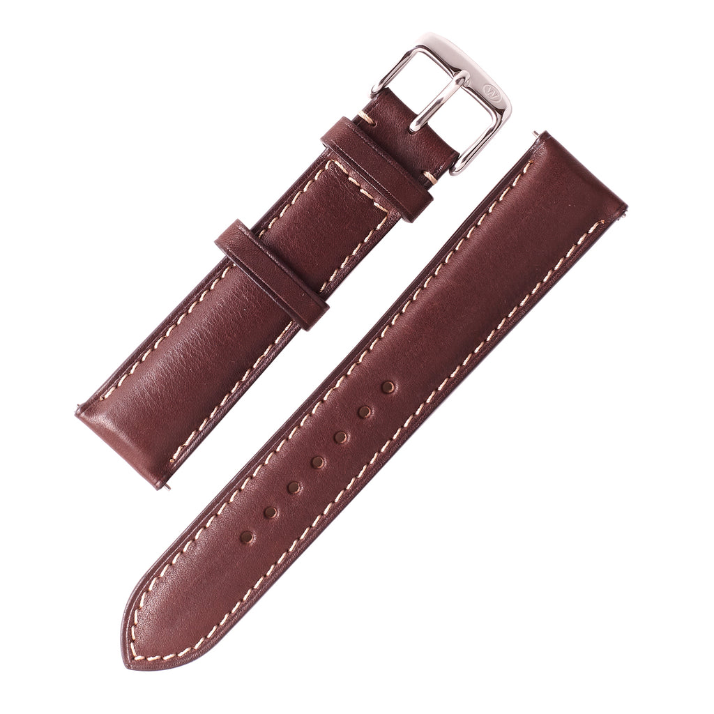 2-Piece Premium Leather Quick Release Watch Strap | Dark Brown - Wrist & Style
