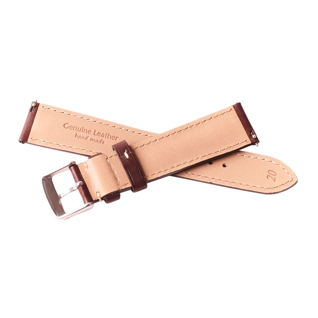 2-Piece Premium Leather Quick Release Watch Strap | Dark Brown - Wrist & Style