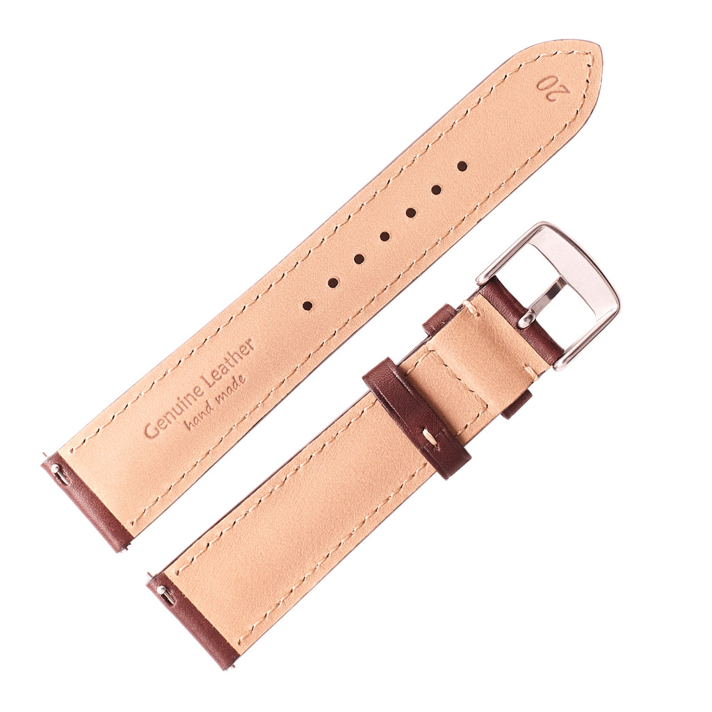 2-Piece Premium Leather Quick Release Watch Strap | Dark Brown - Wrist & Style