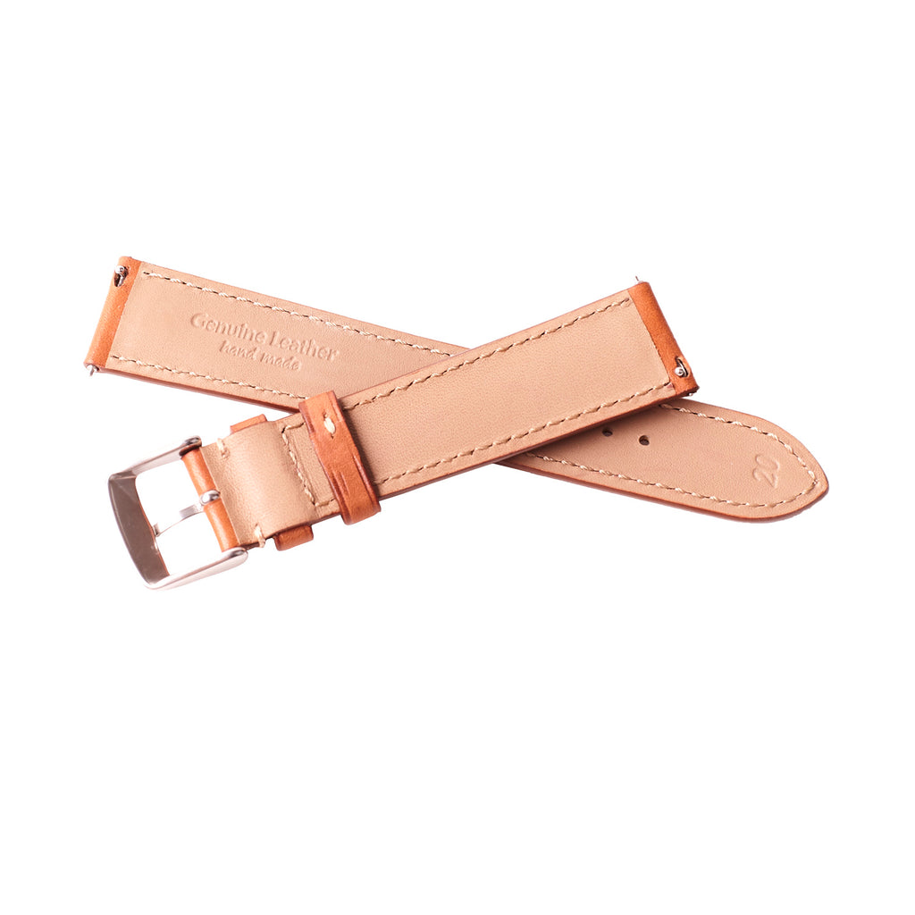 2-Piece Premium Leather Quick Release Watch Strap | Light Brown - Wrist & Style
