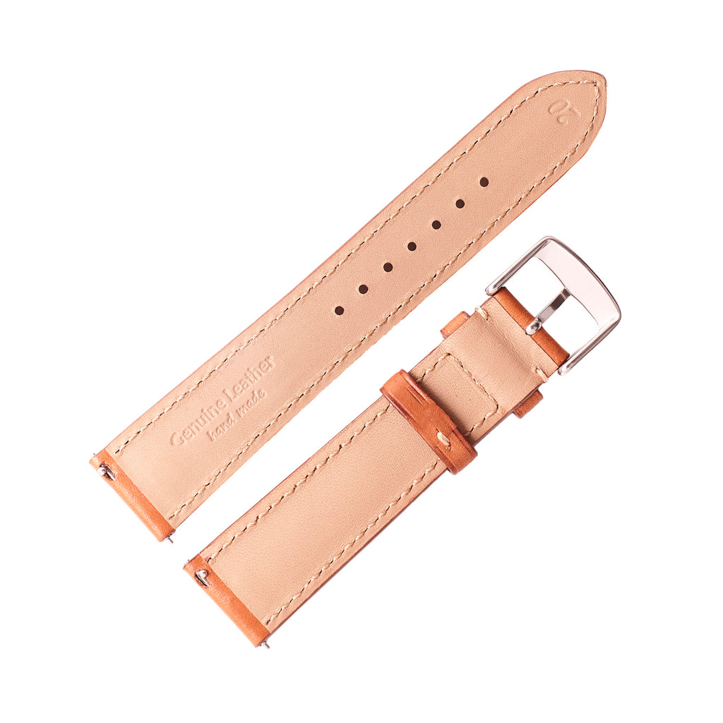 2-Piece Premium Leather Quick Release Watch Strap | Light Brown - Wrist & Style