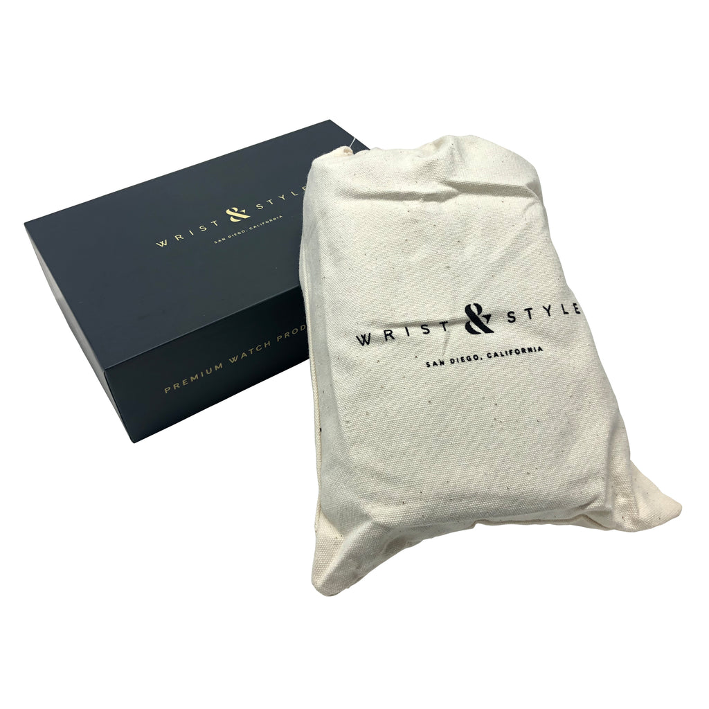 W&S Watch Roll - Brown Leather | Grey Wool - 4 Slot - Wrist & Style