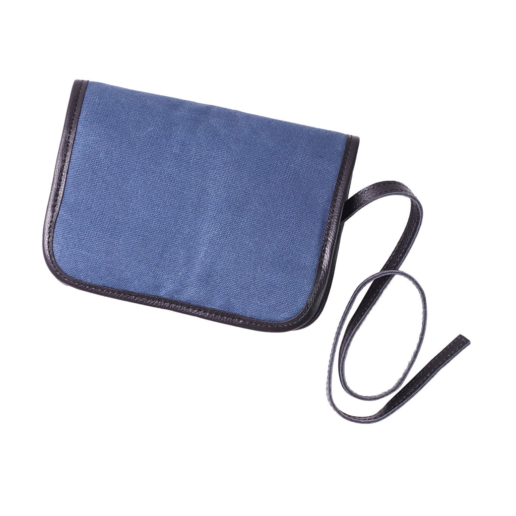 W&S Watch Roll - Black Leather | Blue Canvas - 2 Slot - Wrist & Style