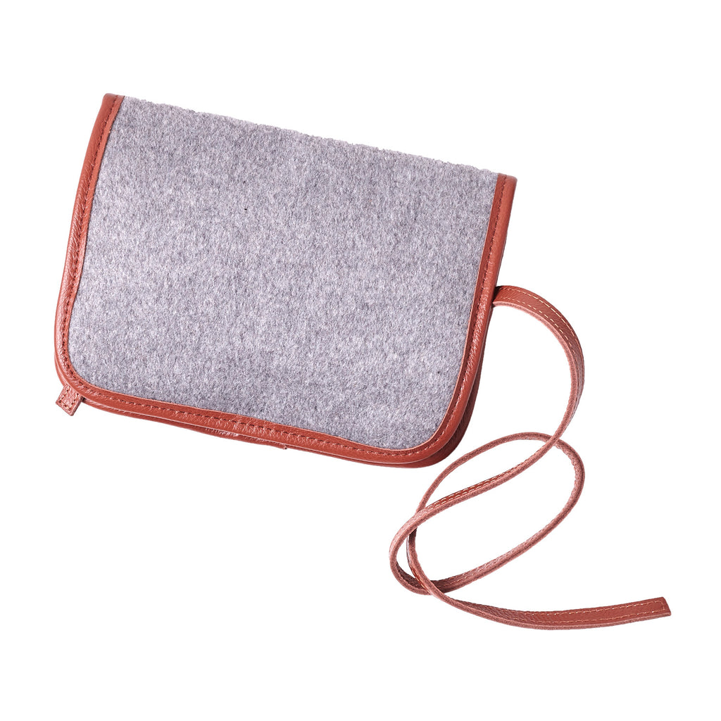 W&S Watch Roll - Brown Leather | Grey Wool - 2 Slot - Wrist & Style